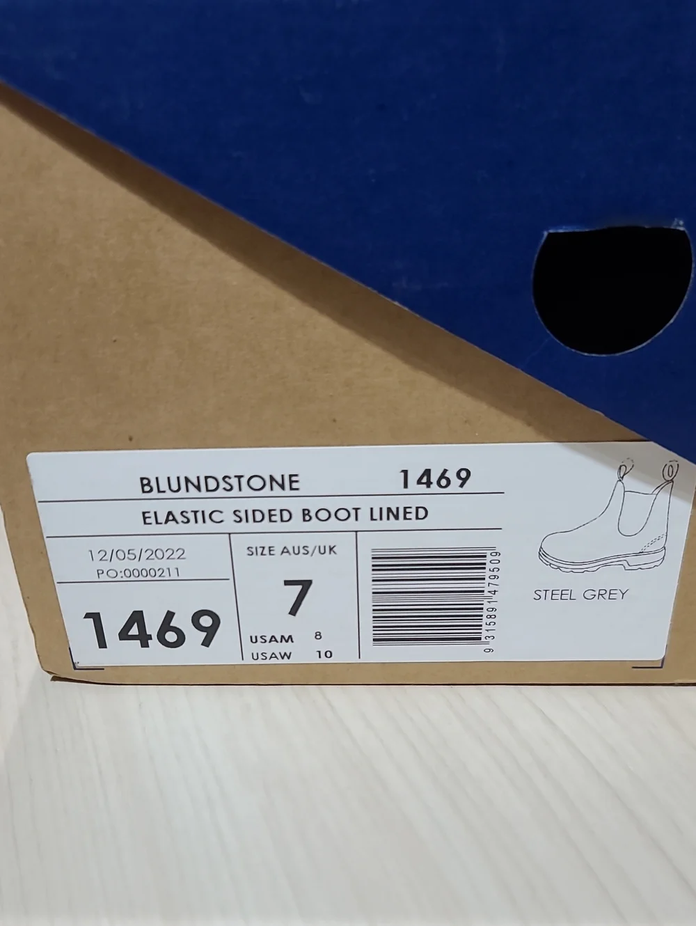 Blundstone 1469 Classic's Chelsea Boots - Steel Grey US Men's 8/AUS 7 New